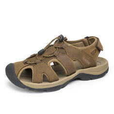 Мы размер 6.5-10.5 мужские летние пляжные сандалии волшебная палочка регулируемый кожаные ботинки