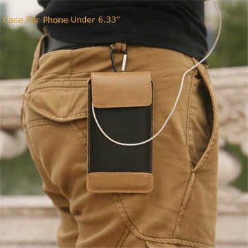 CaseMe Universal PU Double-deck Waist Bag For Phone Under 6.33 Inch