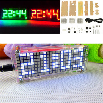 5V DIY Dot Matrix Digit LED Clock Kit 24 Hours Display