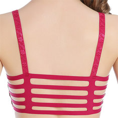  Sexy Ice Silk Breathable Hollow Out Back Soft Semless Sports Yoga Bandeau Bras