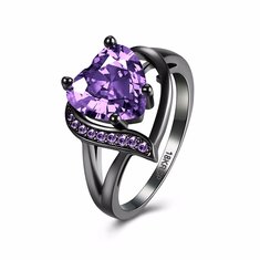 INALIS Heart Zircon Rhinestone Ring For Women