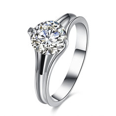INALIS Zircon Platinum Plated Wedding Gift Finger Rings