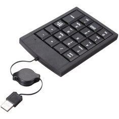 USB Mini 19 Keys Numeric Number Keypad Slim Retractable Keyboard