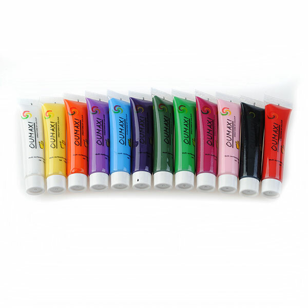 12 Colors Acrylic 3D Paint Nail Art Painting Pigment Tips Set - US$6.84