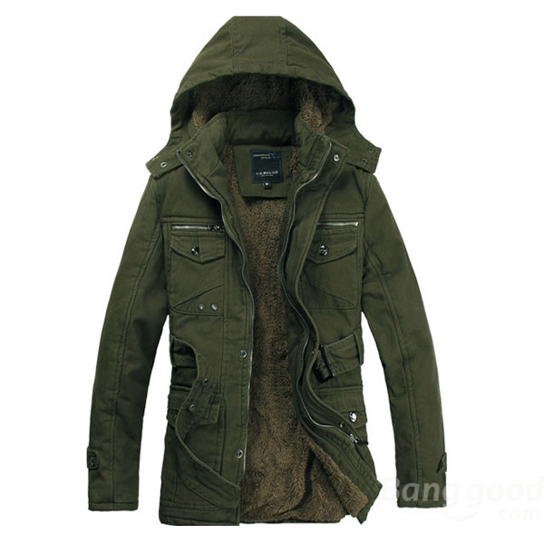 Mens Thick Warm Hooded Coats Large Pocket Jacket - US$68.00 sold out