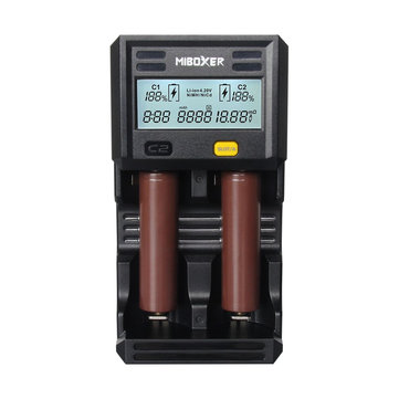 Miboxer C2-3000 LCD Display Rapid Smart Battery Charger For 18650 26650 Battery 2Slots US Plug