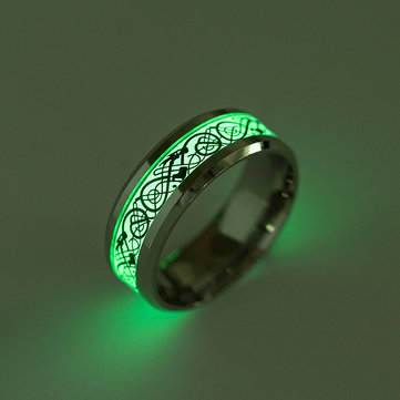 Fashion Luminous Stainless Steel Finger Ring Dragon Punk Gift for Men