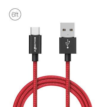 BlitzWolf BW-TC2 3A Magic Tape Type C Braided Charging Cable 1.8m