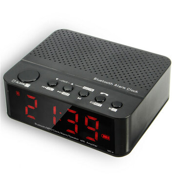 Radiobudzik z głośnikiem bluetooth, wejściem AUX, obsługa kart microSD za 38,50zł (z pkt ~32zł) - Banggood