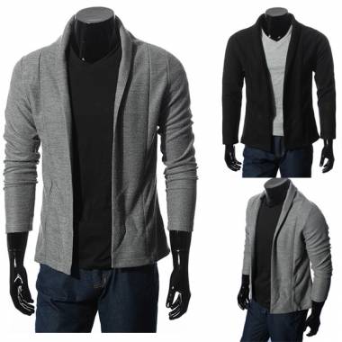 Casual Style SLim Fit V-Neck Sweater Simple Cardigan Coat Jumpers ...