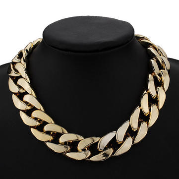 Thick Gold Chain Collar Statement Necklace Bracelet Anklet Jewelry - US ...